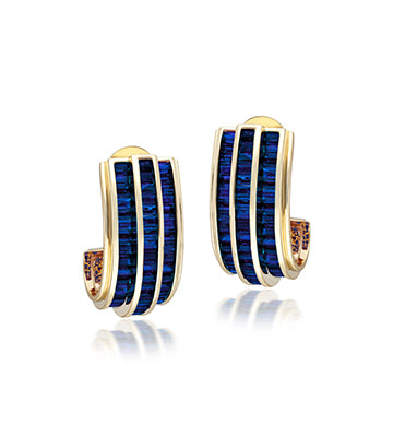 Blue sapphire hoops